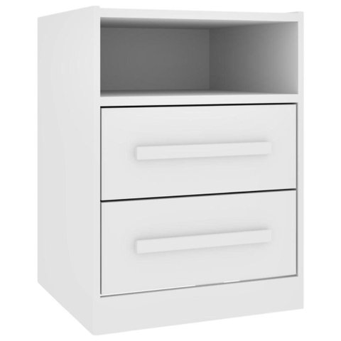 Mesa de Cabeceira com 2 Gavetas e Nicho 39cm Multimóveis CR35468 Neve
