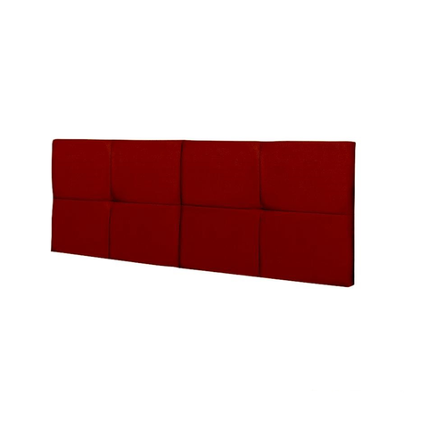 Cabeceira Painel Cama Box Casal 1,40 México Estofada Suspensa Dobrável - Vermelho Suede