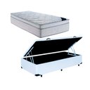 Ver imagem 1 de Cama Baú Solteiro 88 Tecido Sintético Branco com Colchão Toronto Molas Ensacadas Branco D33