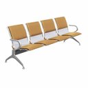 Ver imagem 1 de Cadeira Longarina Aeroporto 4 Lugares com Estofado Cor:bege