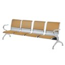 Ver imagem 2 de Cadeira Longarina Aeroporto 4 Lugares com Estofado Cor:bege
