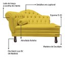 Ver imagem 4 de Recamier Divã Sofá 120cm Recepção Sala Larissa Suede:amarelo/liso