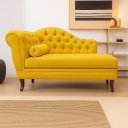 Ver imagem 1 de Recamier Divã Sofá 120cm Recepção Sala Larissa Suede:amarelo/liso