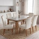 Ver imagem 2 de Conjunto Sala de Jantar Mesa 1,60m com Vidro Nadine 6 Cadeiras Sofia