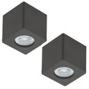 Ver imagem 1 de Kit 2 Spots Quadrados de Sobrepor Luminária de Teto Preta Zoom Bivolt Sala Quarto Corredor