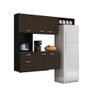 Kit Cozinha Suspensa Âmbar 180cm Preto/ Chocolate - 1