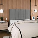 Ver imagem 2 de Cabeceira Queen 160cm Arlla Suede Cinza Rm Cinza