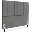 Ver imagem 1 de Cabeceira Queen 160cm Arlla Suede Cinza Rm Cinza