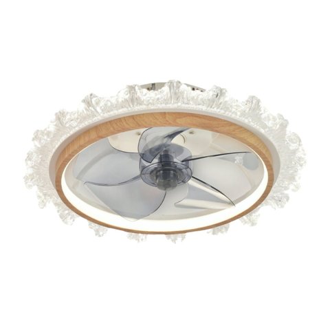 Luminária Plafon Ventilador Teto Miniwind Madeira Clara 23w