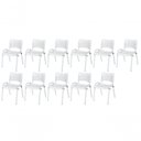 Ver imagem 1 de Cadeira Iso Base Branco Igreja, Escola, Escritório - Branco Kit 11 Peças