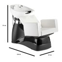 Ver imagem 4 de Lavatório de Cabelo Salão de Beleza Cabelereiro Square Ducha Registro Class Estofado Perola