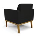 Ver imagem 4 de Sofá Namoradeira com 2 Poltronas Base de Madeira Fixa Castanho Marisa Linho Preto A79 - D'Rossi