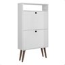 Sapateira com 2 Portas Basculantes Drex Estilo Retrô para Hall de Entrada ou Quarto - Branco - 3