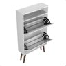 Sapateira com 2 Portas Basculantes Drex Estilo Retrô para Hall de Entrada ou Quarto - Branco - 4