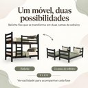 Ver imagem 6 de Beliche Madeira Maciça - Vira 2 Camas - com Colchões Inclusos Multimóveis CR35684 Preto