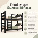 Ver imagem 3 de Beliche Madeira Maciça - Vira 2 Camas - com Colchões Inclusos Multimóveis CR35684 Preto