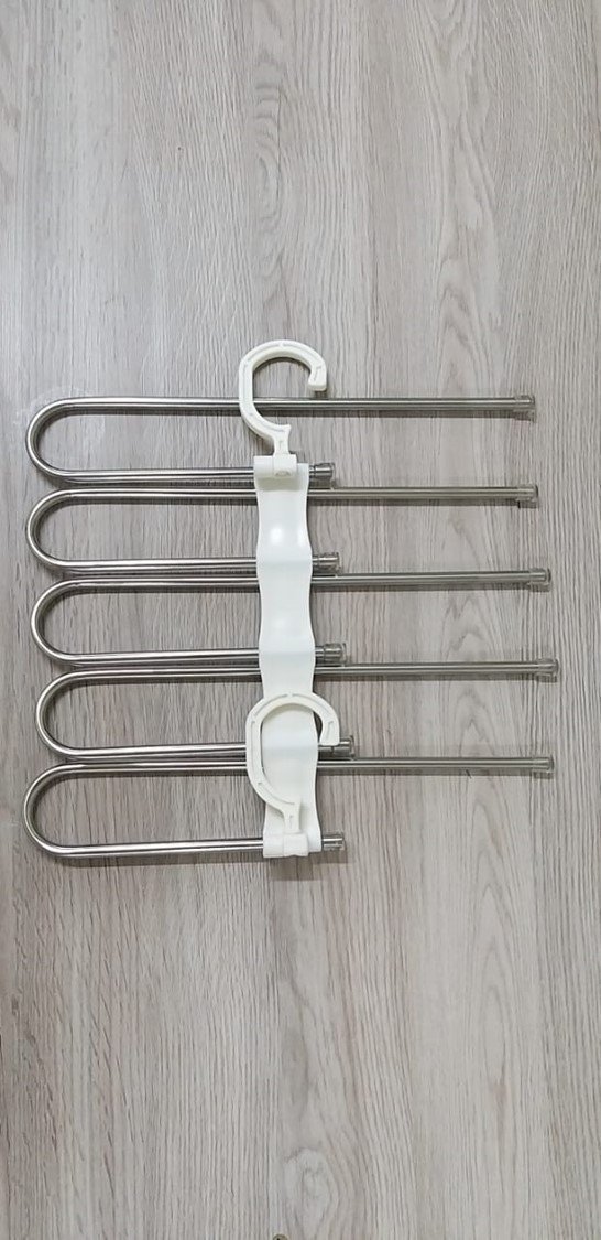 Cabide De Calça de Inox Para 5 Peças - Branco - 3