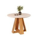 Ver imagem 1 de Mesa de Jantar Celeste Redondo 4 Lugares 103,5x103,5cm Cedro Off White Dj Móveis