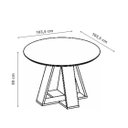 Ver imagem 3 de Mesa de Jantar Celeste Redondo 4 Lugares 103,5x103,5cm Cedro Off White Dj Móveis