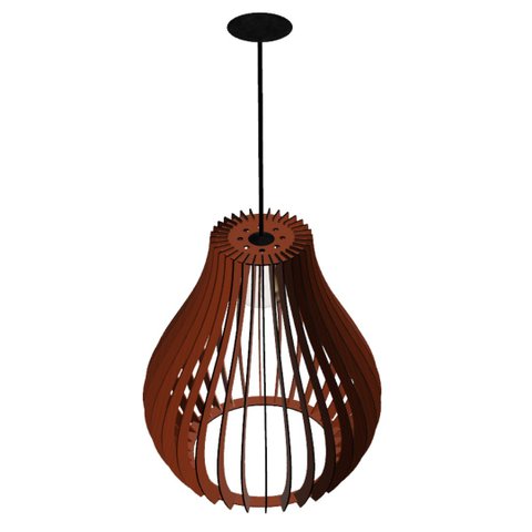 Luminária Teto tipo Pendente ANTARES MDF Completa -:Marrom