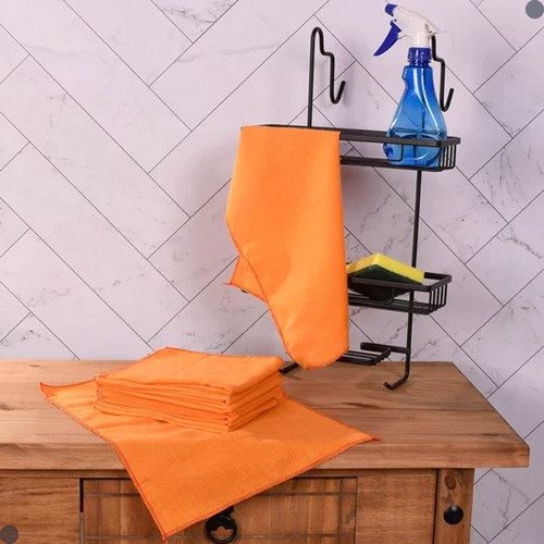 24 Flanelas Laranja ou Branco Grande Limpeza Atacado Kit Top - 5