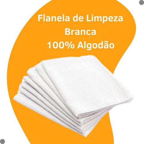 24 Flanelas Laranja ou Branco Grande Limpeza Atacado Kit Top - 11