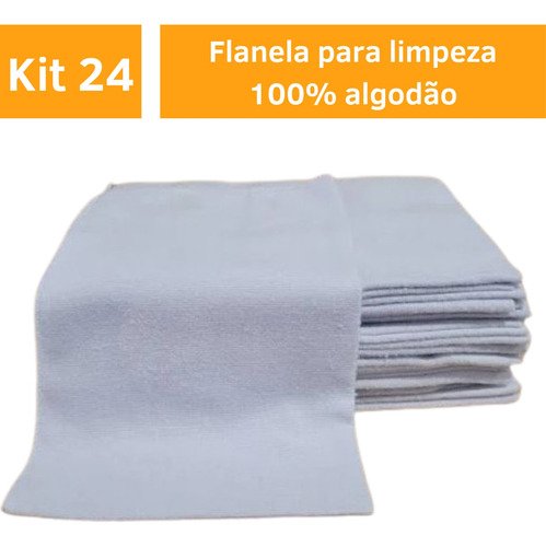 24 Flanelas Laranja ou Branco Grande Limpeza Atacado Kit Top - 10