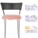 Ver imagem 3 de Kit de Mesa Bistrô com Tampo de Vidro Redondo 4 Banquetas em Alumínio e Fibra Sintética Preta