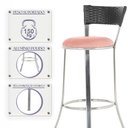 Ver imagem 4 de Kit de Mesa Bistrô com Tampo de Vidro Redondo 4 Banquetas em Alumínio e Fibra Sintética Preta