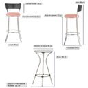 Ver imagem 2 de Kit de Mesa Bistrô com Tampo de Vidro Redondo 4 Banquetas em Alumínio e Fibra Sintética Preta