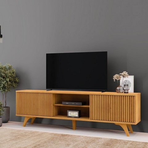 Rack Siena para TV 75" 218cm MDF com Pés Reguláveis Naturalle