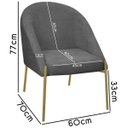 Ver imagem 5 de Kit 2 Banqueta Poltrona Lua Pé Metal Bouclê Ideal para Sala Penteadeira ou Salão:cinza Grafite