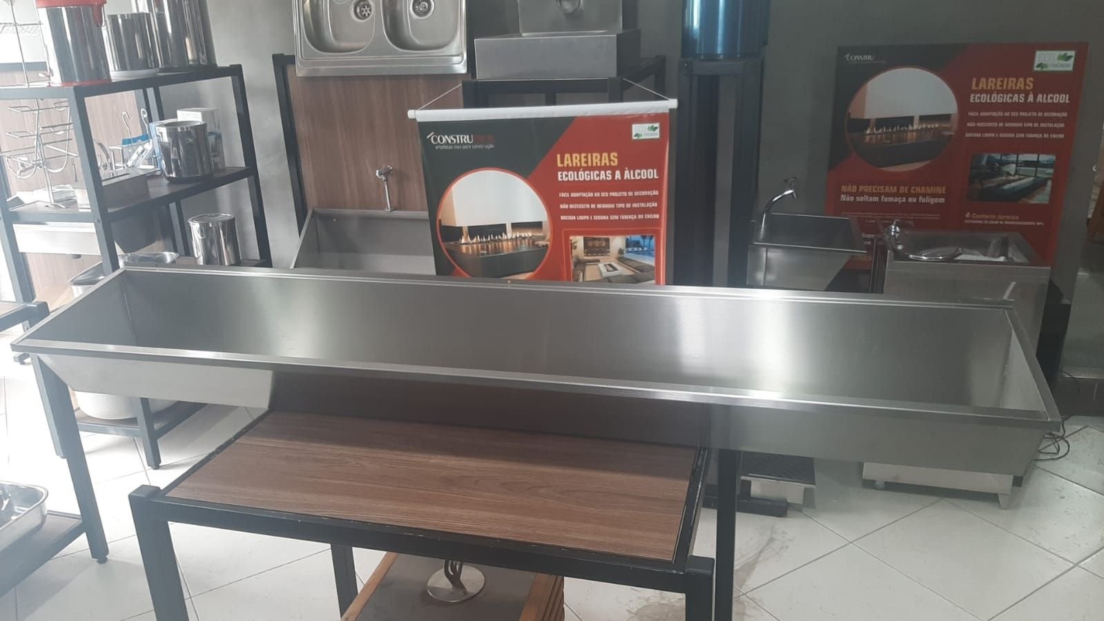 Lavatório Coletivo Inox 1,80m - Construinox - 4