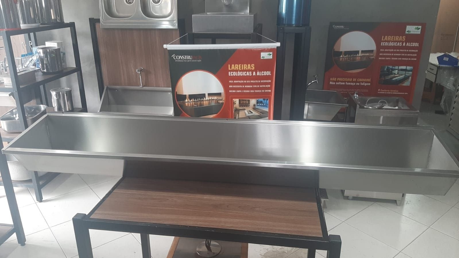 Lavatório Coletivo Inox 1,80m - Construinox - 3