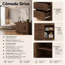 Ver imagem 2 de Cômoda Sapateira 5 Gavetas 2 Portas Multiuso Móvel Quarto Imbuia
