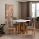 Ver imagem 2 de Conjunto Sala de Jantar Mesa Athenas Quadrada 0,90m 4 Cadeiras Trento Dobuê