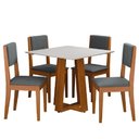 Ver imagem 1 de Conjunto Sala de Jantar Mesa Athenas Quadrada 0,90m 4 Cadeiras Trento Dobuê