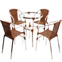 Ver imagem 1 de Kit Cadeiras e Mesa Jantar Turin em Alumínio e Fibra Sintética Trama Original