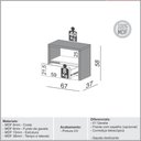 Ver imagem 2 de Mesa de Cabeceira Kiev com 1 Gaveta Espelhada Cor Freijo com Off White - 64746