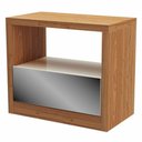 Ver imagem 1 de Mesa de Cabeceira Kiev com 1 Gaveta Espelhada Cor Freijo com Off White - 64746