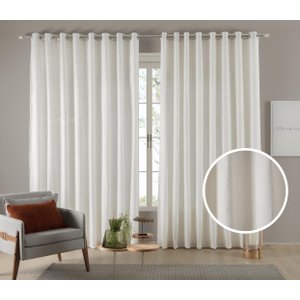 Cortina Tecido Linho 3,00M De Largura X 2,30M De Altura Palha Para Sala Ou Quarto