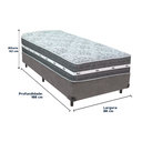 Ver imagem 3 de Cama Box Cinza e Colchão Black Graphite Molas Ensacadas Solteiro 88x188x27 Anjos