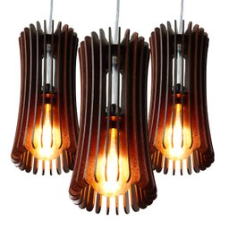 Kit 03 Lustre Pendente Decoração Luminária Atacado Revenda - 1