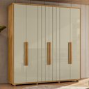 Ver imagem 2 de Guarda Roupa Casal Veronese Ripado 6 Portas Cumaru/opala - Madetec