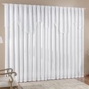 Ver imagem 1 de Cortina Nicole 2 Metros Branca Tecido Microfibra com Renda Floral Sala Quarto