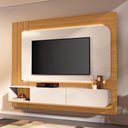 Ver imagem 1 de Painel para TV 75 pol com Bancada Suspensa e LED Legend B01 Off White Cinamomo - Lyam Decor