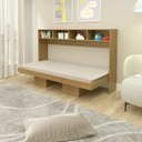 Ver mais imagens de Cama Solteiro Horizontal Dobrável Articulada Multifuncional 88cm Amêndoa - Tecno Mobili
