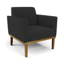 Ver imagem 3 de Kit 2 Poltronas Base de Madeira Fixa Castanho Marisa Veludo D03 - D'Rossi Preto