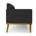 Ver imagem 6 de Kit 2 Poltronas Base de Madeira Fixa Castanho Marisa Veludo D03 - D'Rossi Preto