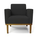 Ver imagem 4 de Kit 2 Poltronas Base de Madeira Fixa Castanho Marisa Veludo D03 - D'Rossi Preto
